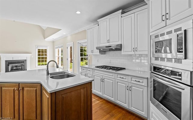 920 James Doak Pkwy, Greensboro, NC 27455 - kitchen featuring stainless steel appliances, under cabinet range hood, healthy amount of natural light, light countertops, and recessed lighting