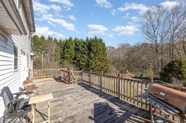 deck featuring area for grilling