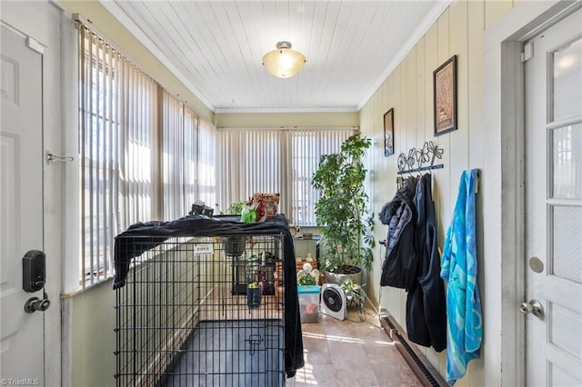 interior space with crown molding and plenty of natural light