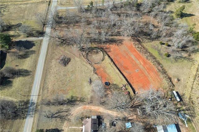 aerial view with a rural view