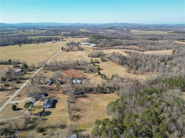 aerial view featuring a rural view