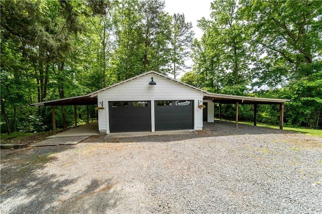 garage with a detached garage