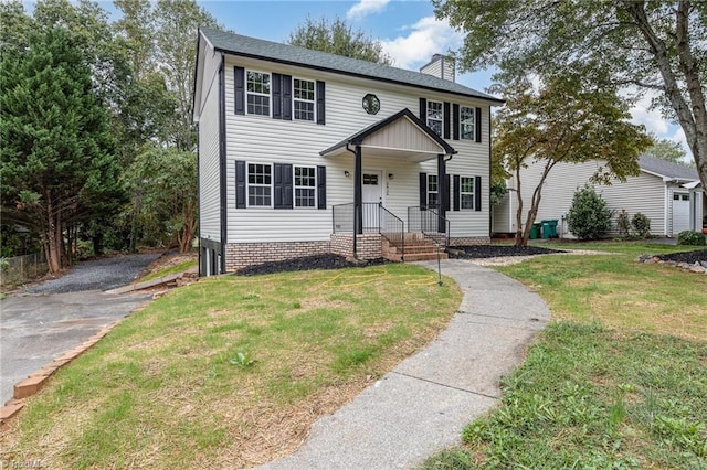 colonial house with a front yard