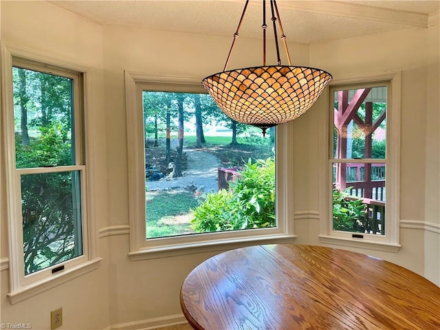 3501 River Ridge Rd, Pfafftown, NC 27040 - dining area featuring a textured ceiling and baseboards
