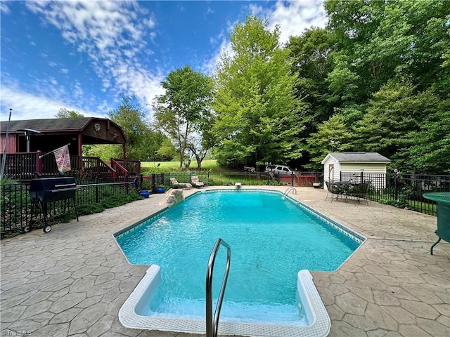 3501 River Ridge Rd, Pfafftown, NC 27040 - view of pool with a patio and an outbuilding
