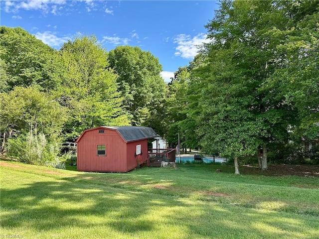 3501 River Ridge Rd, Pfafftown, NC 27040 - view of green lawn featuring a forest view