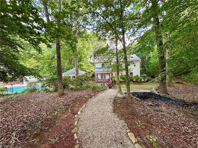 3501 River Ridge Rd, Pfafftown, NC 27040 - view of yard with a deck and an outdoor pool