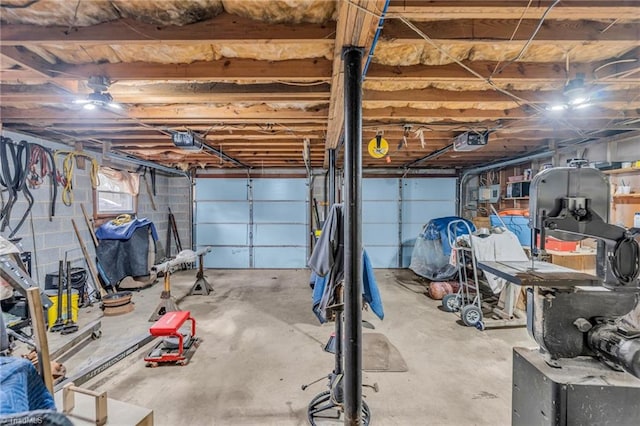 garage featuring a garage door opener