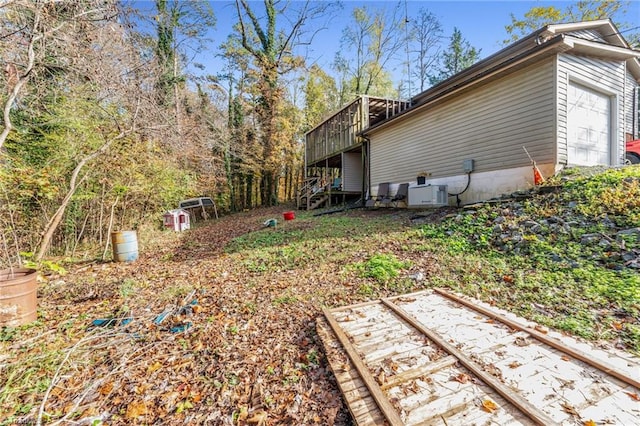 view of yard featuring a deck