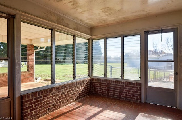 view of unfurnished sunroom