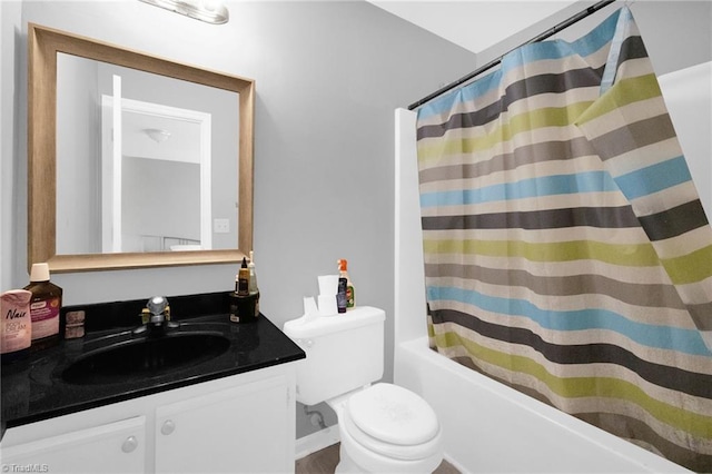 3304 Spring St, Greensboro, NC 27405 - full bath with toilet, vanity, and shower / bath combo with shower curtain