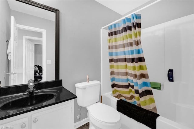 3304 Spring St, Greensboro, NC 27405 - bathroom with shower / bathtub combination with curtain, toilet, and vanity