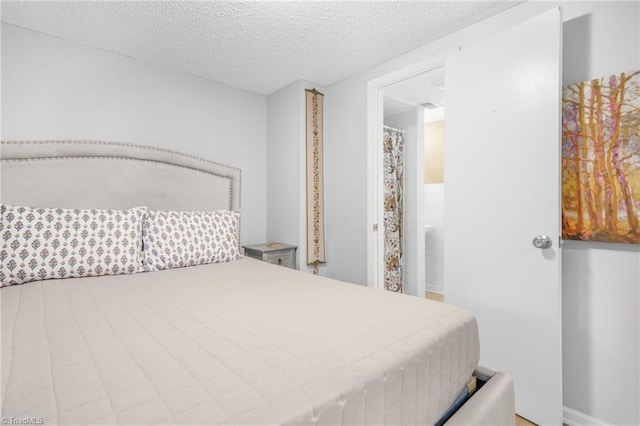 bedroom with a textured ceiling