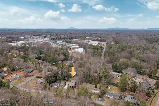 aerial view with a mountain view