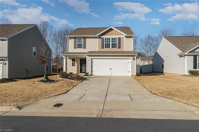 front of property with a garage