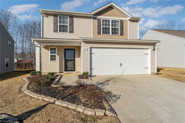 front of property featuring a garage