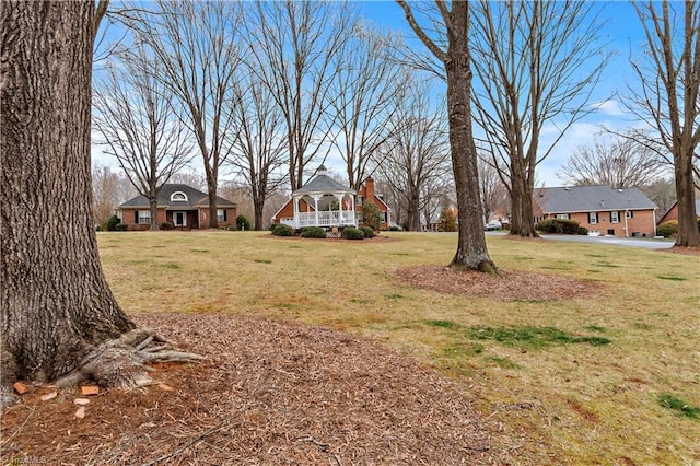 view of yard with a gazebo