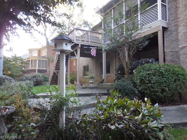 exterior space with a balcony