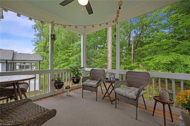 5120 Whaitley Ln, Greensboro, NC 27407 - sunroom / solarium featuring ceiling fan and plenty of natural light