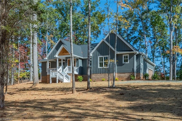 view of front of property with a porch