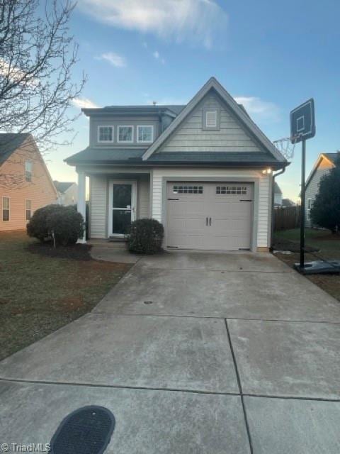 view of front of house with a garage