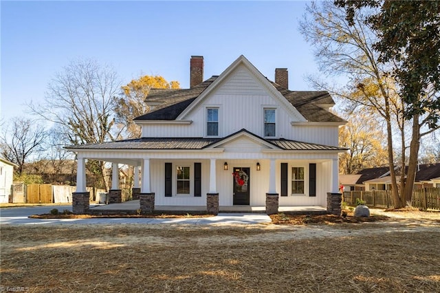 modern farmhouse style home featuring a porch