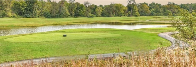 surrounding community featuring a water view