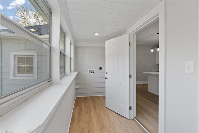 spacious closet featuring light hardwood / wood-style flooring