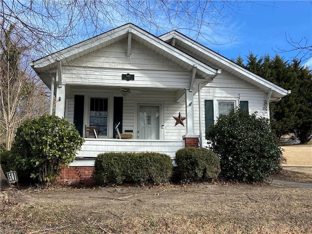 bungalow featuring a porch