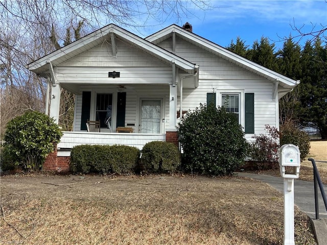 bungalow-style house with a porch