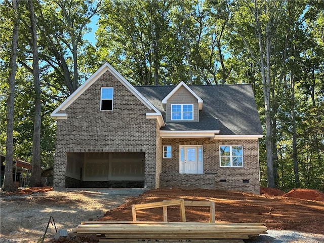 view of front facade featuring a garage