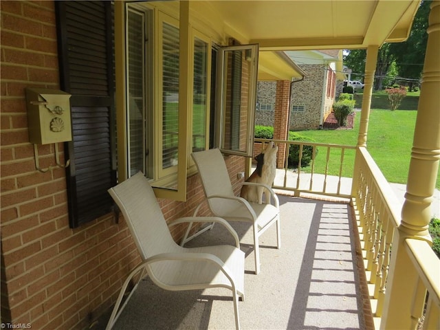 balcony with covered porch