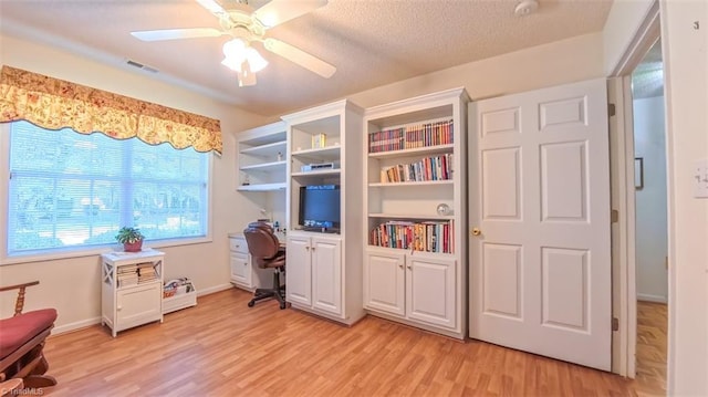 138 Wyndham Ct, High Point, NC 27265 - office space with light wood-style flooring, a ceiling fan, and baseboards