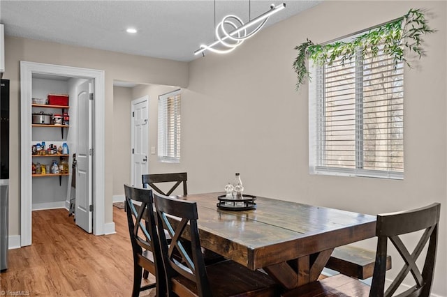 dining room with light wood-type flooring