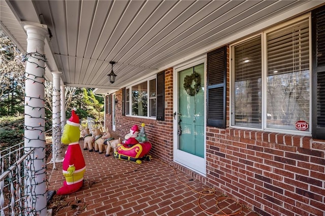 view of patio with a porch