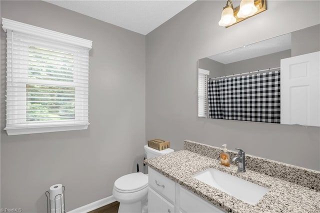 5001 Robert Andrew Rd, Greensboro, NC 27406 - full bathroom featuring vanity, a shower with curtain, and wood finished floors