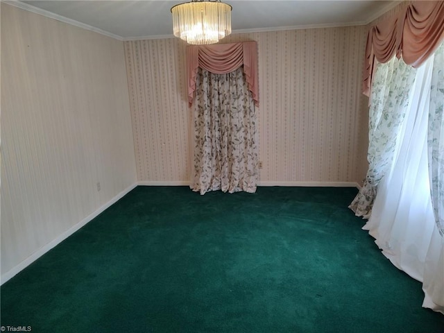 210 Grinton Ave, Wilkesboro, NC 28697 - carpeted empty room featuring crown molding