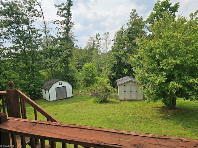 210 Grinton Ave, Wilkesboro, NC 28697 - view of grassy yard featuring a wooden deck