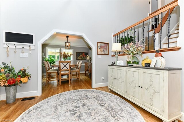 entryway featuring hardwood / wood-style flooring