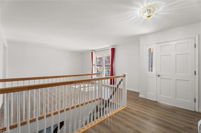 hall featuring dark hardwood / wood-style flooring