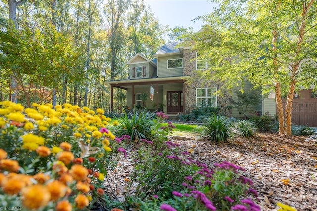 view of front of house with covered porch