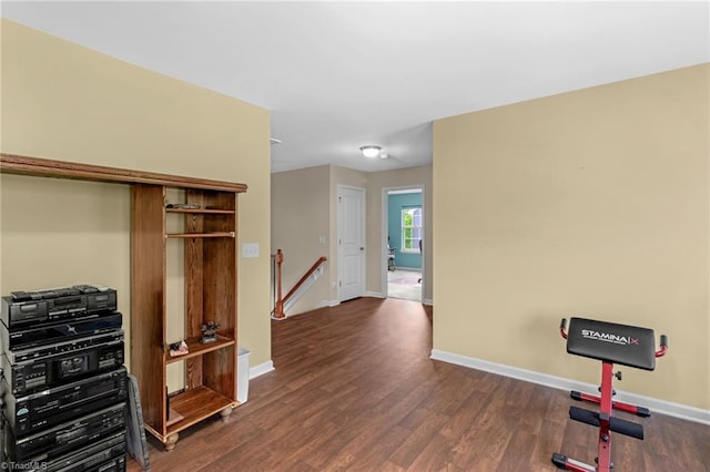1934 Rubywood St, Greensboro, NC 27405 - interior space with baseboards, dark wood finished floors, and an upstairs landing