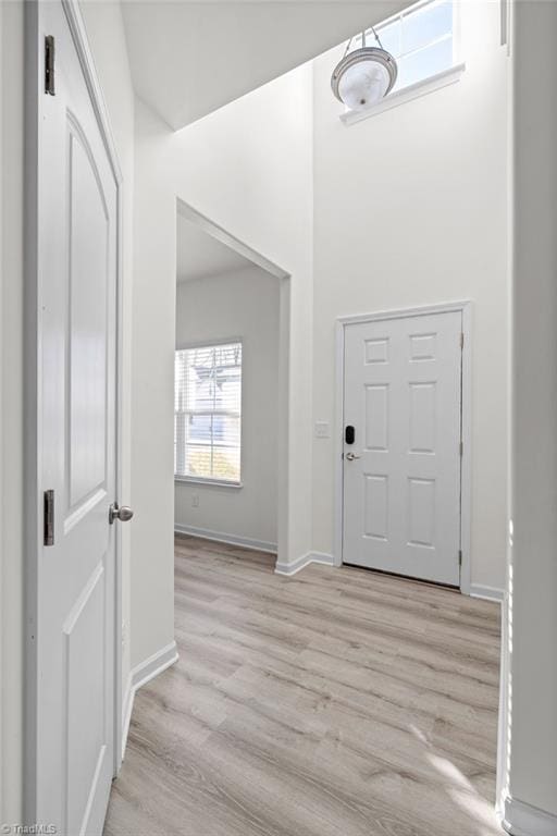 foyer featuring light hardwood / wood-style floors