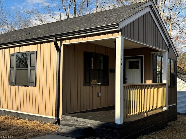 view of outdoor structure with a porch