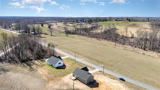 aerial view featuring a rural view