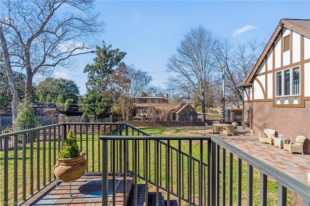 balcony with a patio area