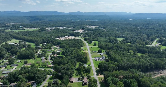 drone / aerial view with a mountain view