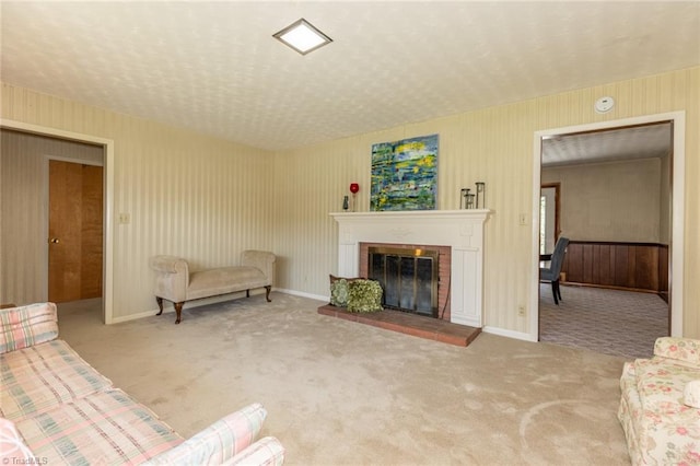 living room featuring carpet flooring