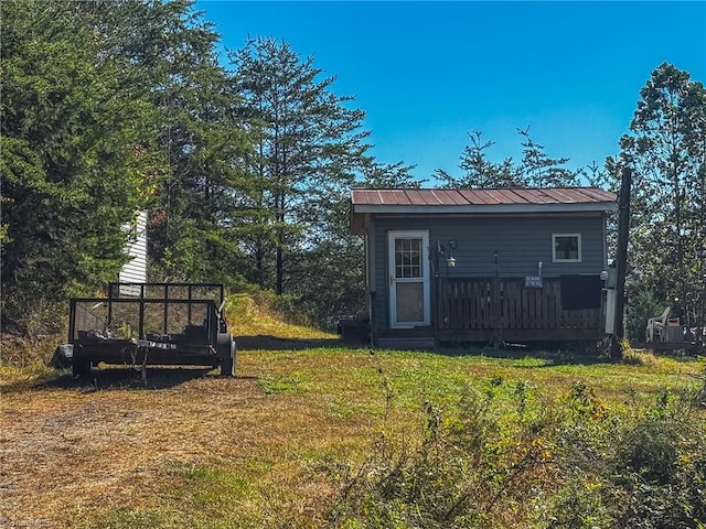 view of yard featuring a deck