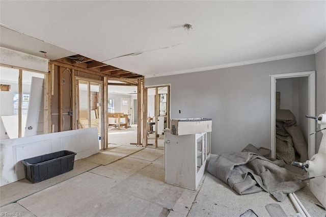 miscellaneous room featuring crown molding